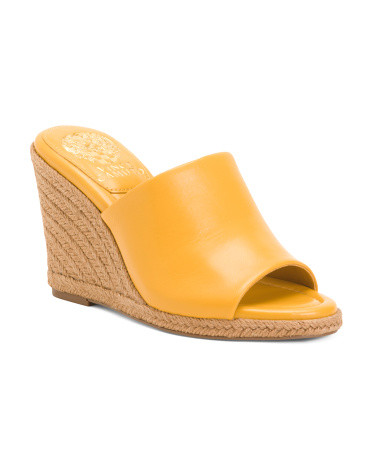 leather fayla wedge espadrille sandals | TJ Maxx