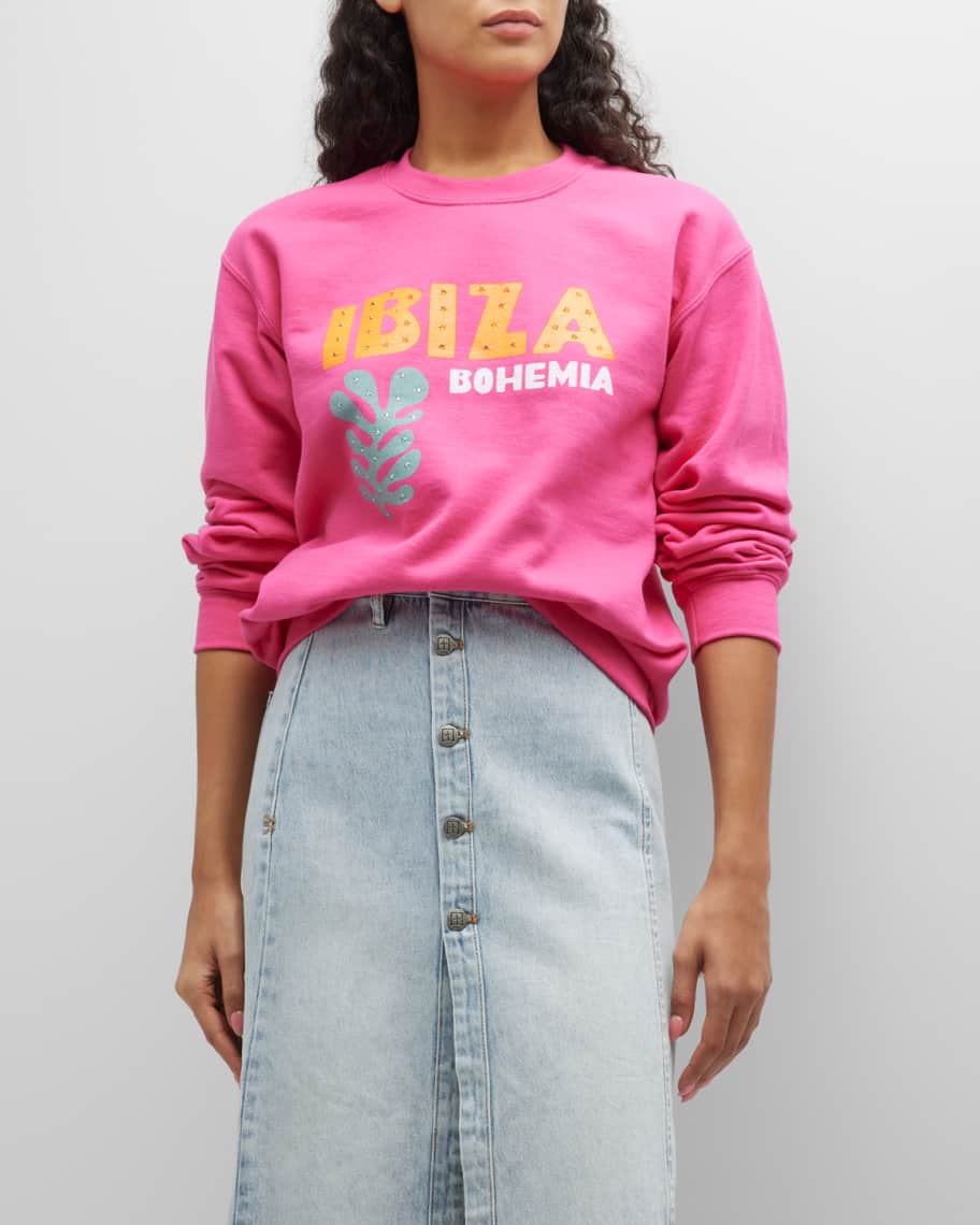 Alla Berman Ibiza Bohemia Crewneck Graphic Sweatshirt | Neiman Marcus