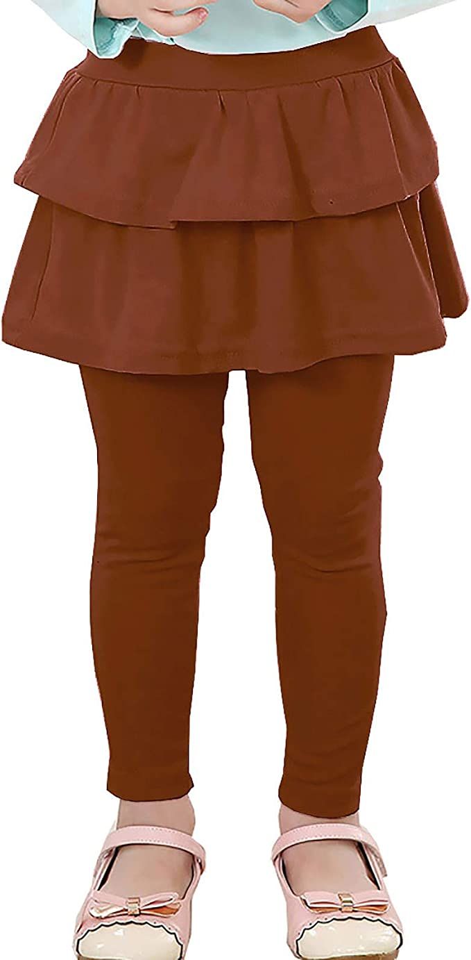 RieKet Girls Leggings with Skirt Warm Kids Leggings Tutu Pants 2-14 Years | Amazon (US)