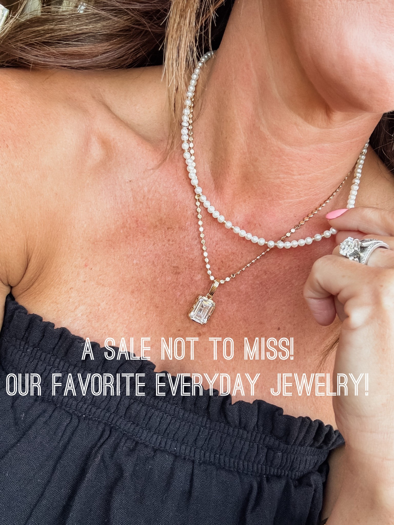 Our favorite everyday jewelry is on SALE!!
Miranda Frye Mother’s Day sale. 
20% off one , 25% off two or more 
Shown here: bette pearl necklace in shortest length. Paisley chain (shortest length) & allure charm  

#LTKSaleAlert #LTKMothersDay #LTKmomlife