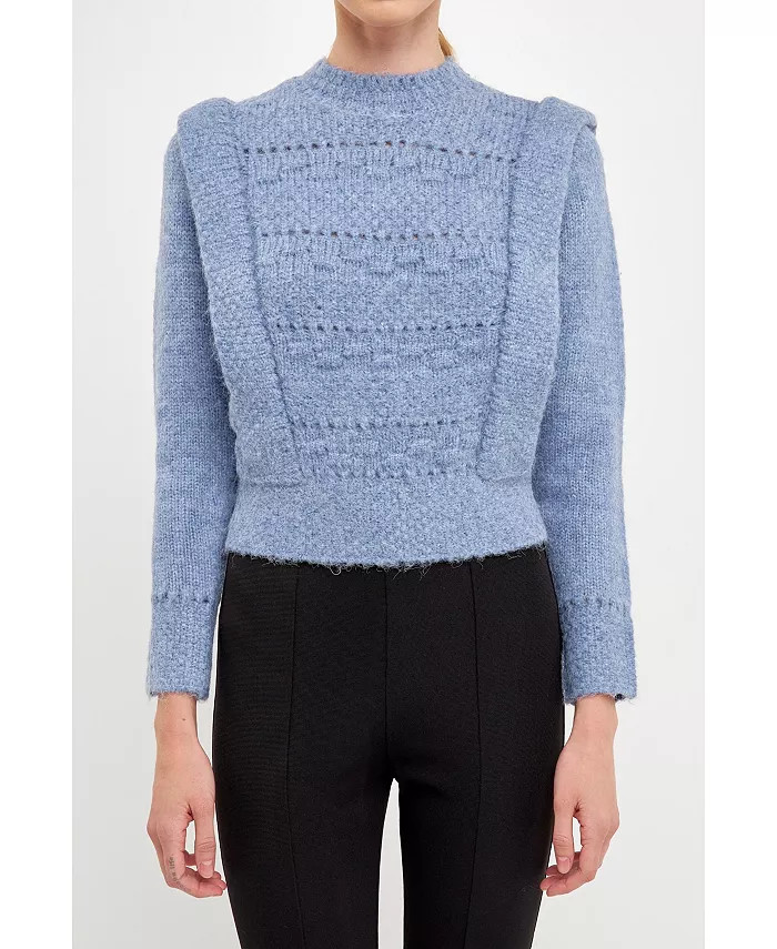 endless rose Women's Chunky Wool Knit Detailed Sweater - Macy's | Macy's