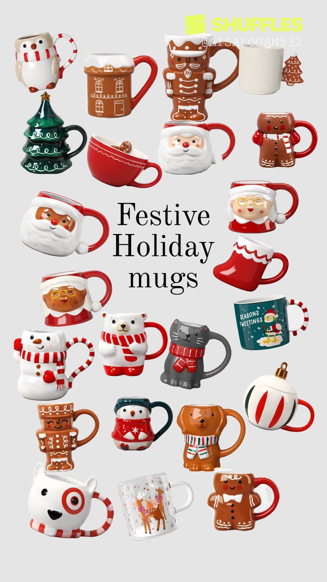 These fun  mugs are the perfect way to start your day in a festive mood. So affordable they are   a perfect gift. 

#LTKHoliday #LTKHome #LTKGiftGuide