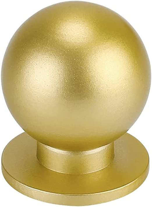 Haliwu 5 Pack Brushed Brass Cabinet Knobs, Round Ball Gold Knobs Dresser Drawer Knobs Gold Kitche... | Amazon (US)