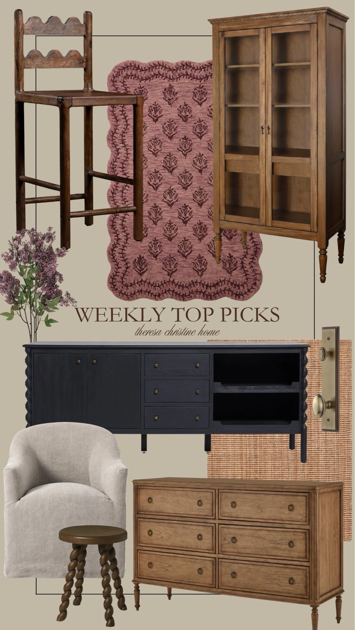 Weekly top picks from last week! 😍 The prettiest purple home hues, moody and modern furniture pieces, and pretty home decor. 🙌🏻