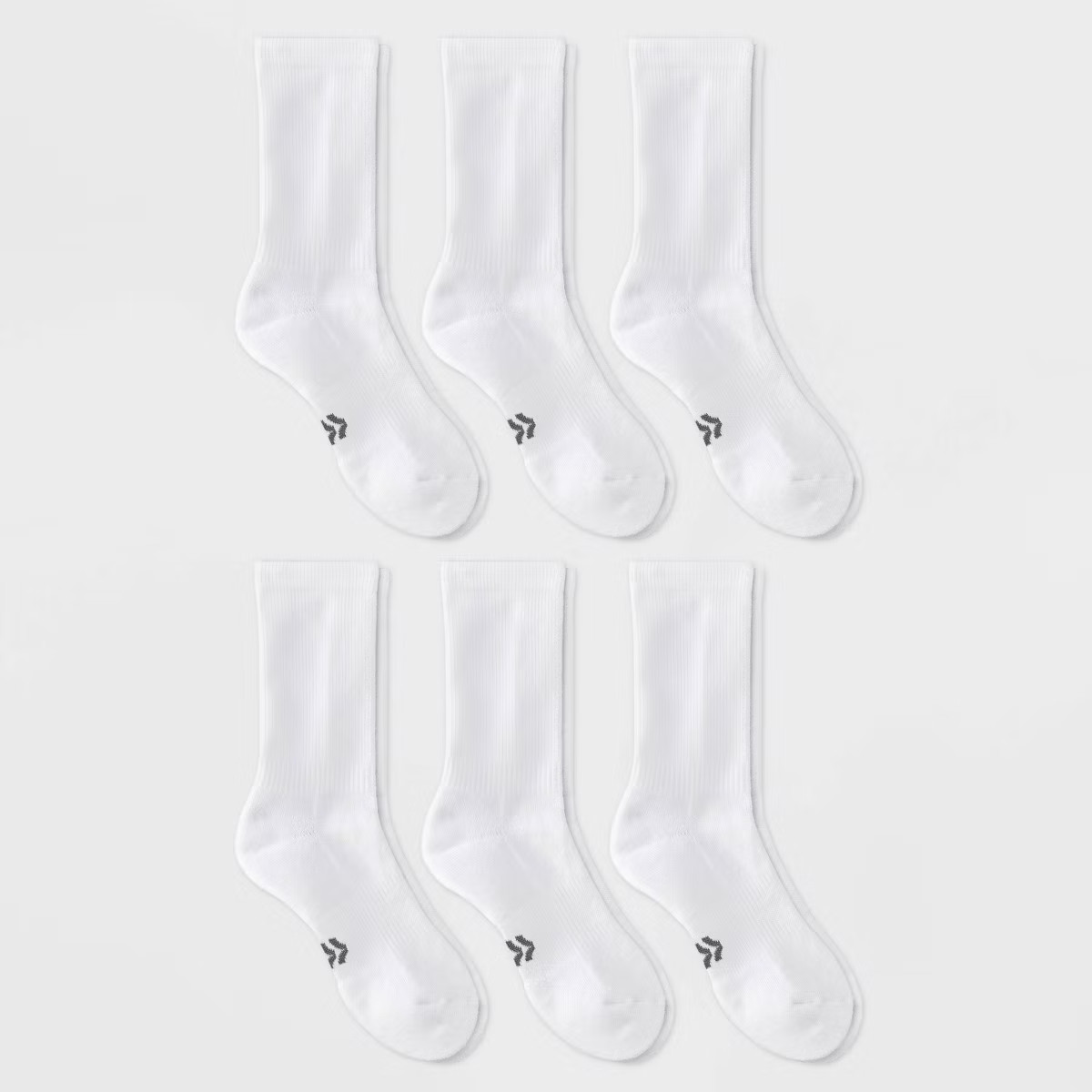 Women's Cushioned Foundation 6pk Athletic Crew Socks - All In Motion™ White 4-10: Recycled Poly... | Target