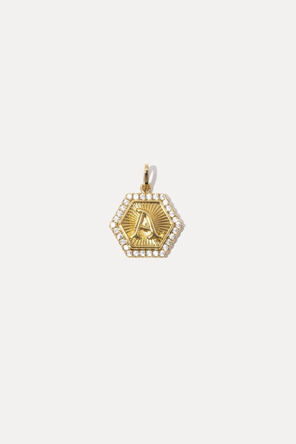 Hexagon Initial Charm | Miranda Frye Inc.