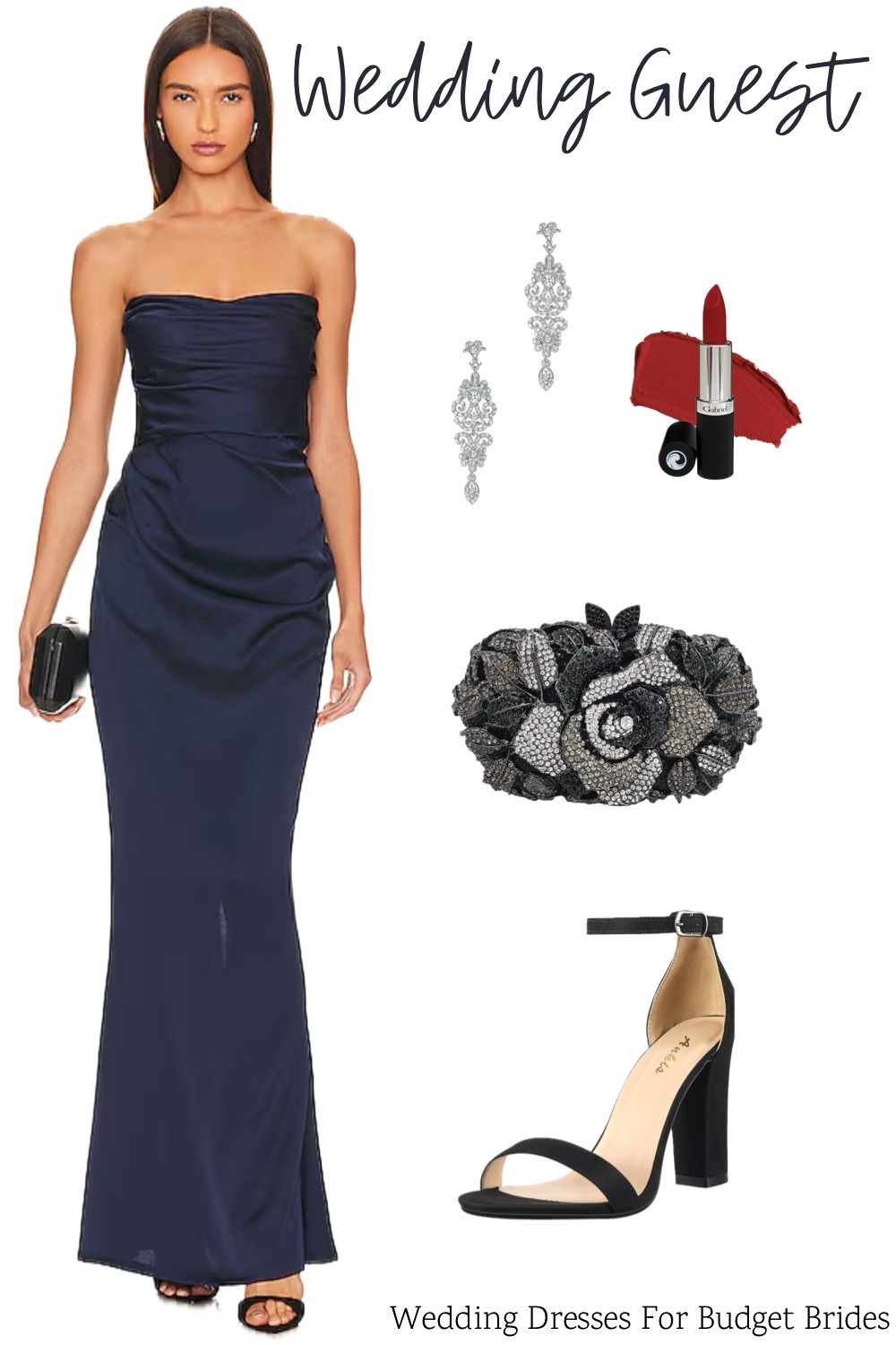 Navy black tie wedding guest dress with black accessories. From Revolve and Amazon. 

#revolvedresses #promdresses #longnavydresses #formaldresses #bridesmaiddresses #maxidresses 

#LTKparties #LTKwedding #LTKstyletip

#LTKSeasonal #LTKShoeCrush #LTKItBag