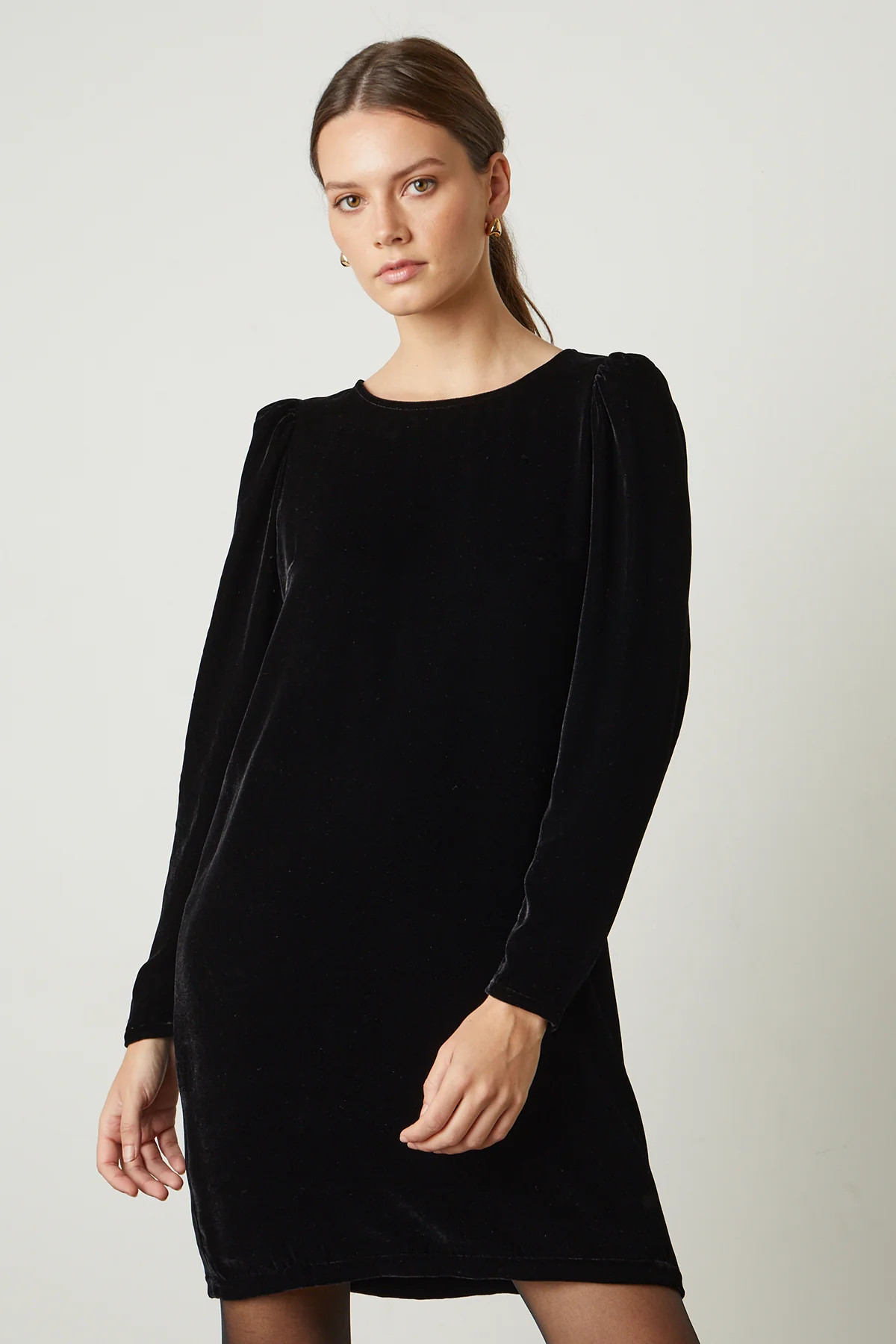 AGGIE SILK VELVET LONG SLEEVE DRESS | Velvet by Graham & Spencer