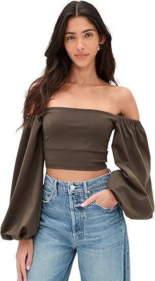 Susana Monaco Women's Off-Shoulder Puff Sleeve Top | Amazon (US)
