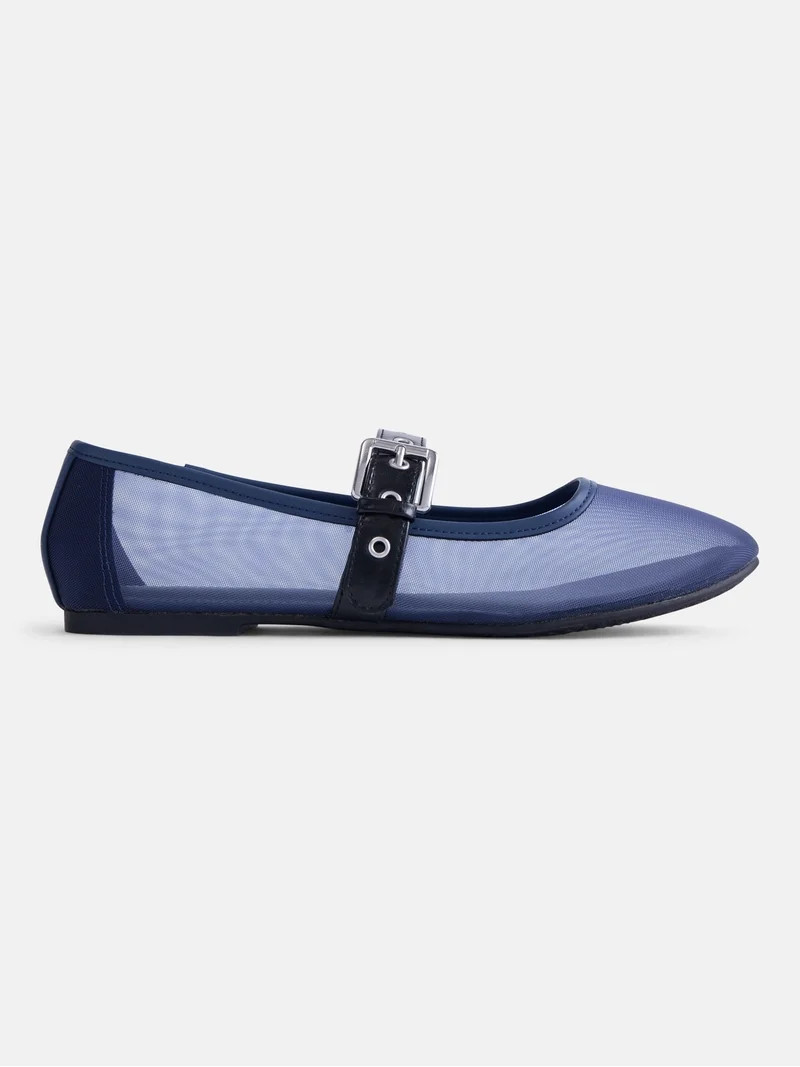 No Boundaries Women\u2019s Mesh Mary Jane Flats | Walmart (US)