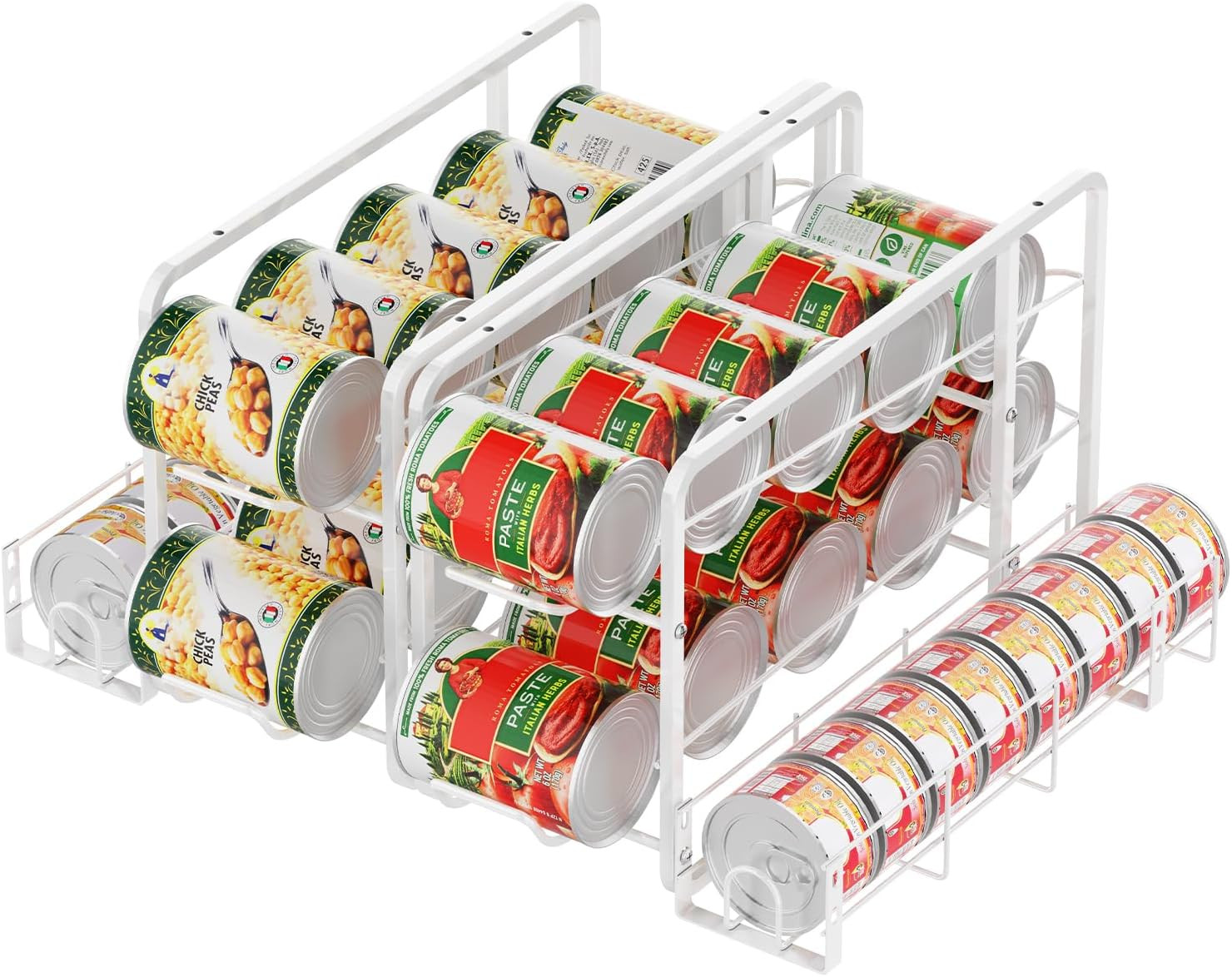BTY Stackable Can Organizer for Pantry 2 Pack Can Storage Dispenser Rack Holds Up to 34 Cans Kitc... | Amazon (US)
