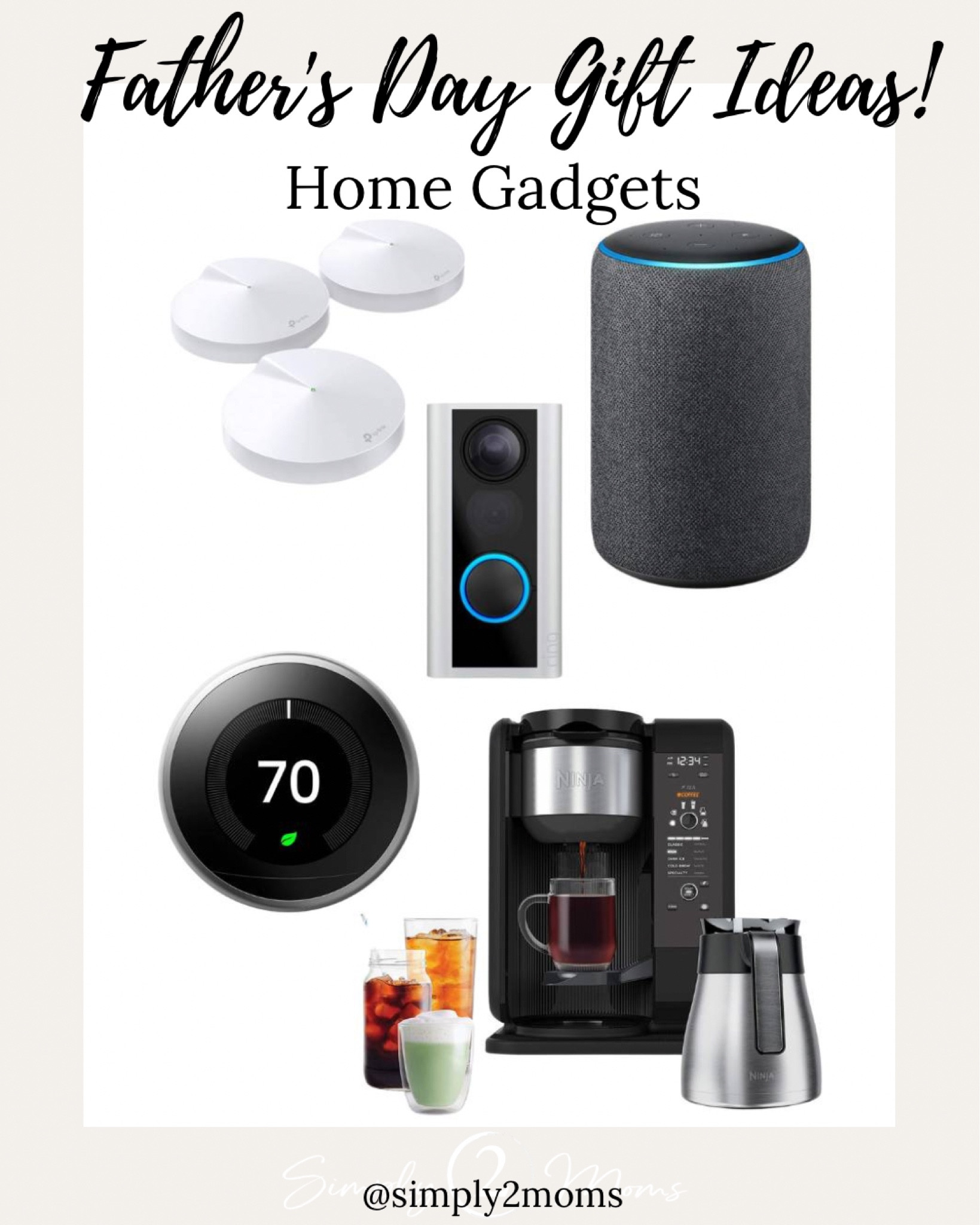 Give the techie guy in your life some thing he’ll love from our list of great home gadget ideas. A ring doorbell, nest, thermostat, or echo dot would surely be appreciated. What about a whole home Wi-Fi system or maybe dad is a coffee lover, and would love a new ninja coffee pot. #fathersday2023 

#LTKhome #LTKmens #LTKGiftGuide