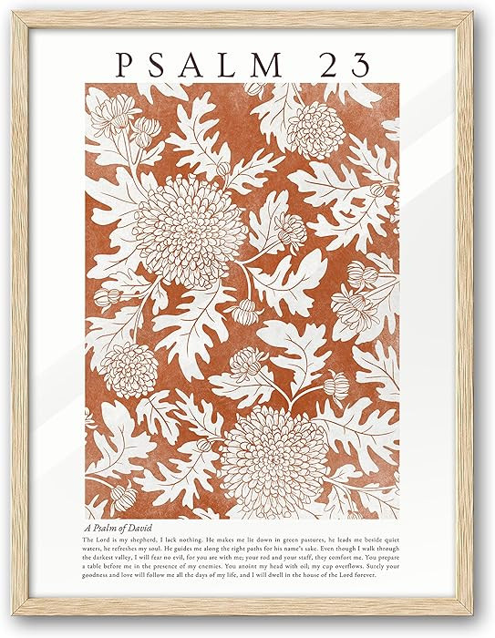 EcoHest Christian Bible Verse Framed Wall Art, Large 16x20 in OAK Wood A Psalm of David Canvas Wa... | Amazon (US)