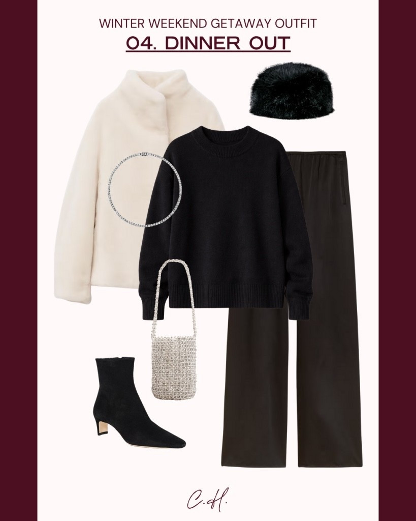 Winter weekend getaway outfit inspo 