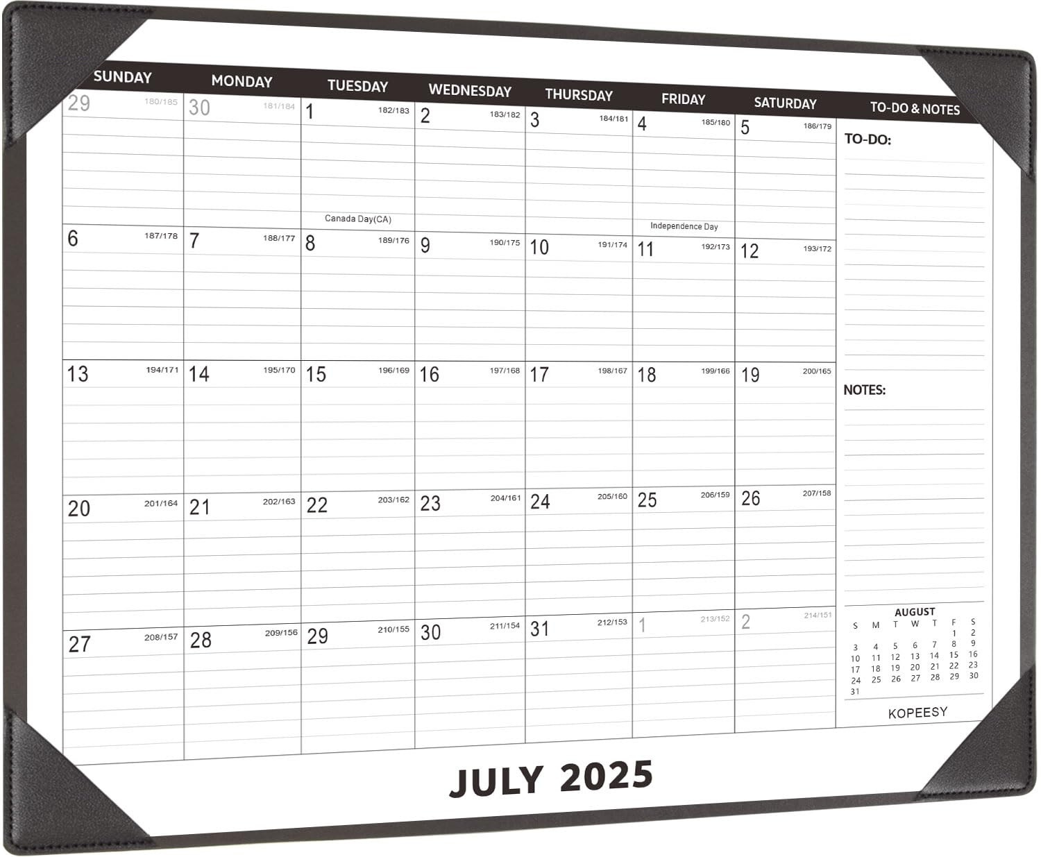 Large Desk Calendar 2025-2026 with Desktop Mat, KOPEESY 22" x 17" Desktop Calendar, 18 Months Fro... | Amazon (US)