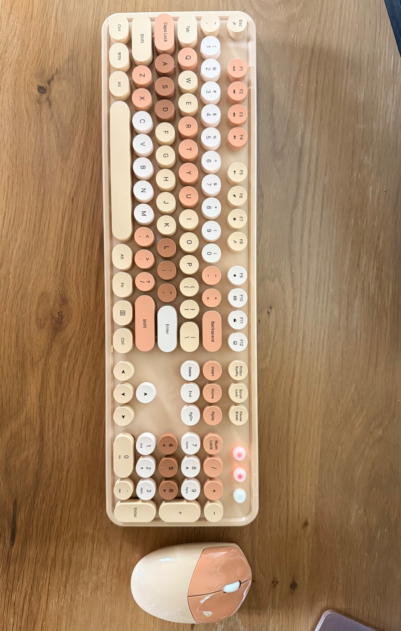 The cutest Wireless, keyboard and mouse set and they come in multiple colors. This is the nude addition it’s got light pink light browns creams. It’s so pretty. Amazon goodie. Desk upgraded. School  

#LTKmomlife #LTKdayinmylife #LTKFindsUnder50