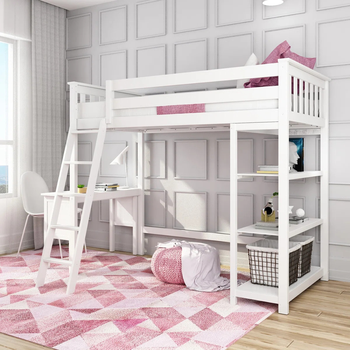 Forbes Twin-Sized Loft Bed with Desk | Wayfair North America