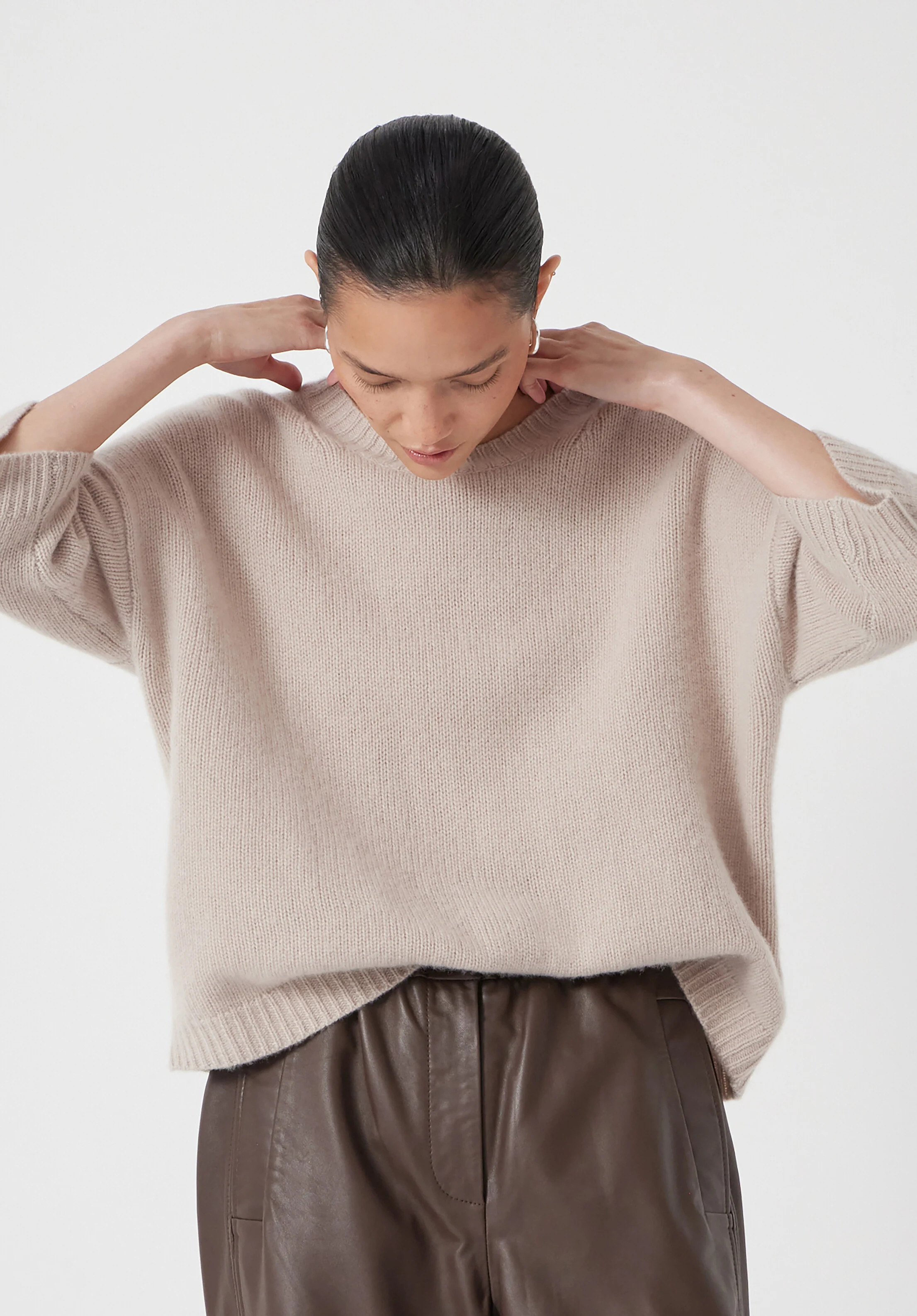 Short Sleeve Chunky Cashmere Tee | Hush UK