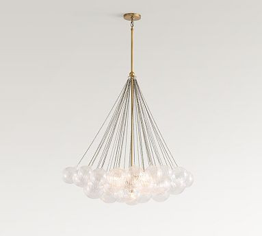Cooper Glass Bubbled Round Chandelier (28") | Pottery Barn (US)