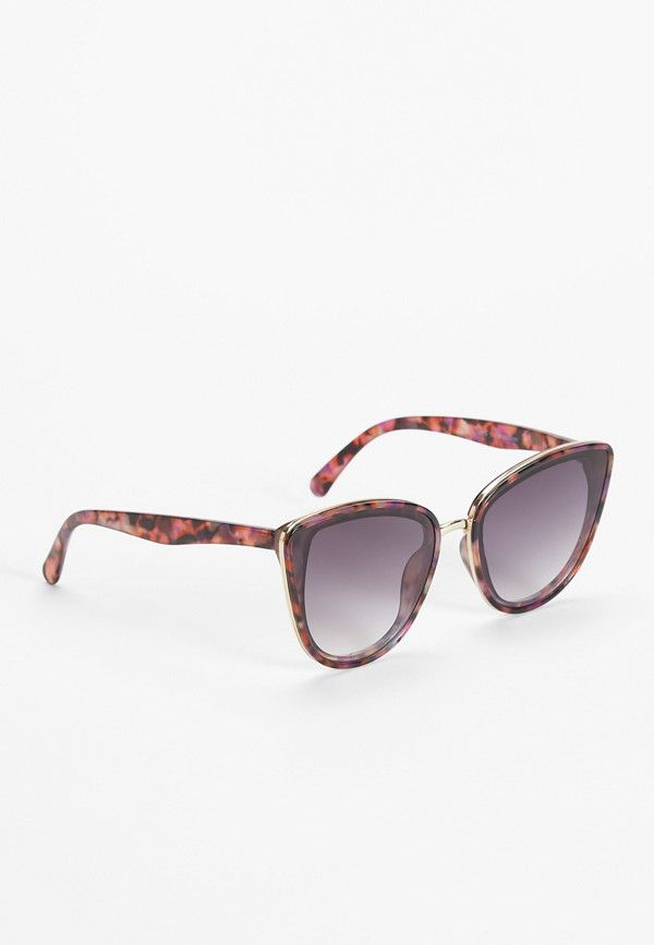Metal In Lay Tortoise Cat Eye Sunglasses | Maurices