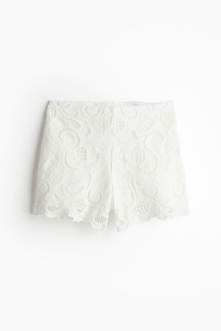 Mini Shorts with Eyelet Embroidery | H&M (US + CA)