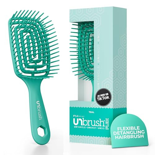 FHI Heat UNbrush Flex Detangling Brush — Ultra-Flexible, Pain-Free Hair Brush Detangler with DuoFlex Anti-Static Bristles for Removing Tangles, Massaging Scalp & Faster Styling - Teal | Amazon (US)