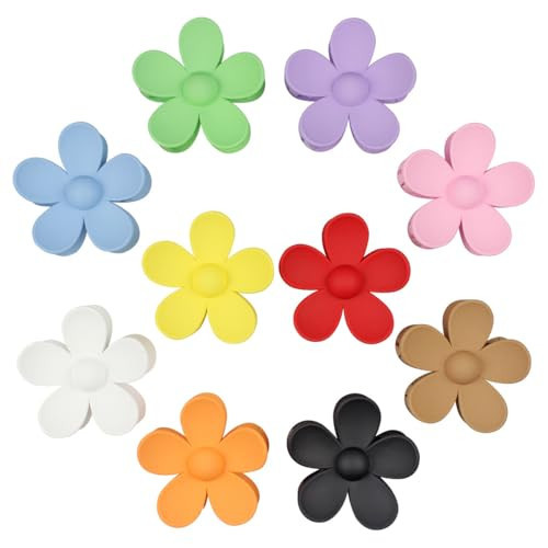 Mecool 10 Pcs Flower Claw Clip for Women Ponytail Holder Headwear Flower Claw Clips for Straight, Curly & Wavy Hair Non Slip Hair Clips, Hair Accessories for Women, Styling Hair Clips, Cute Claw Clips | Amazon (UK)
