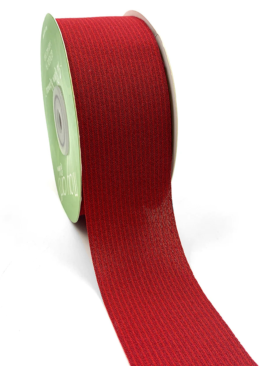 Red Washed Linen Stripe Ribbon | Gatehouse No.1