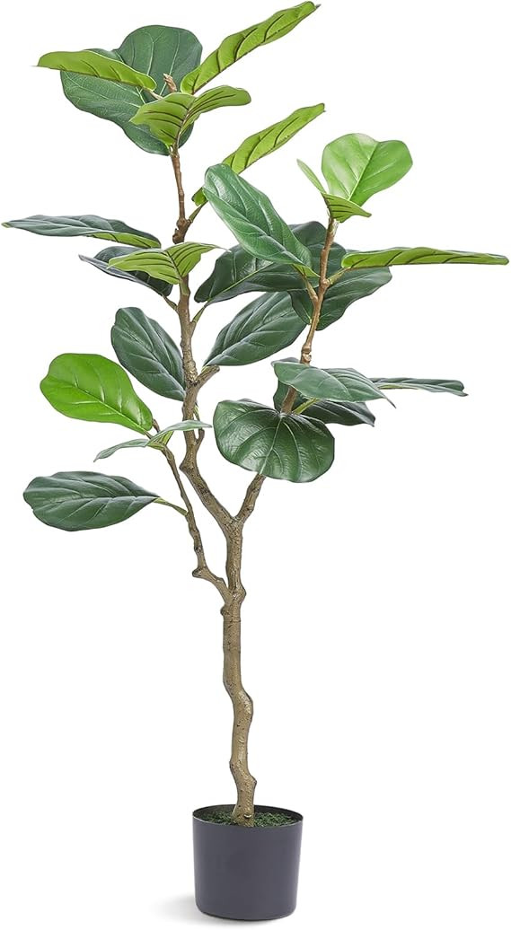 VEVOR Artificial Fiddle Leaf Fig Tree 4 FT, Secure PE Material & Anti-Tip Tilt Protection Low-Mai... | Amazon (US)