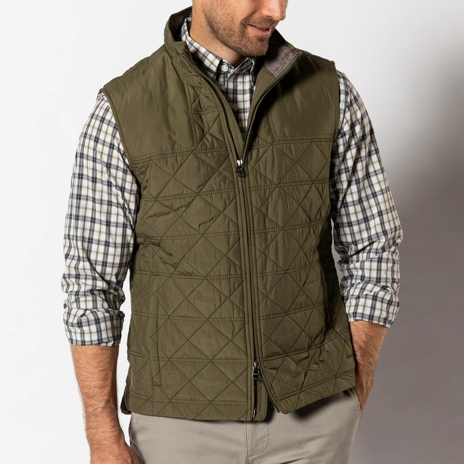 Fremont Performance Quilted Vest - Slate Blue | Duck Head Apparel