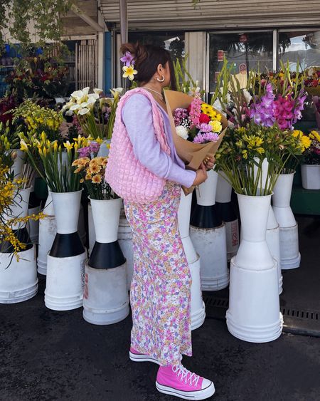 Floral print maxi dress with cardigan and converse 💕 

#LTKshoecrush #LTKstyletip #LTKfindsunder100