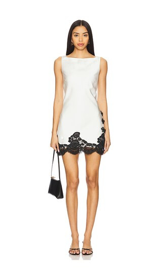 x REVOLVE Camila Mini Dress in Ivory & Black | Revolve Clothing (Global)