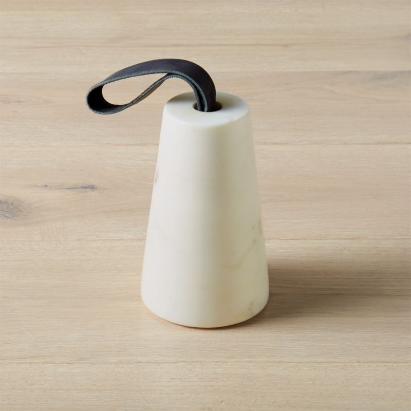 Marble Doorstop with Leather Loop Handle + Reviews | CB2 | CB2