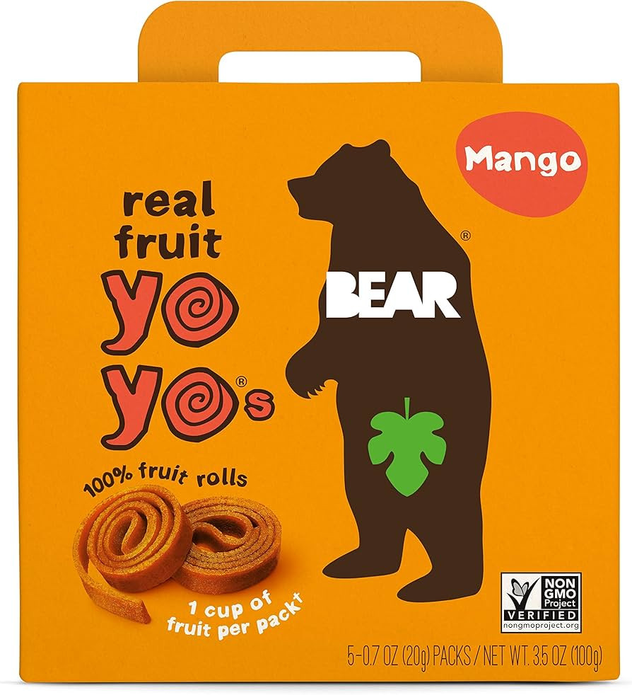 Bear Yoyo BEAR, Yoyos de fruta real, 0.7 onzas, sin azúcar añadido, totalmente natural, sin OMG... | Amazon (US)