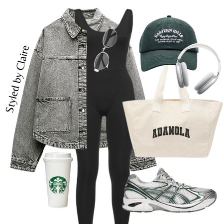 ASICS GT-2160 shamrock green👌🏼
Tags: denim shirt washed jacket, black jumpsuit unitard adanola tote bag, baseball cap. Fashion spring primavera inspo outfit ideas casual street style airport outfit city break everyday stylee

#LTKitbag #LTKstyletip #LTKshoecrush