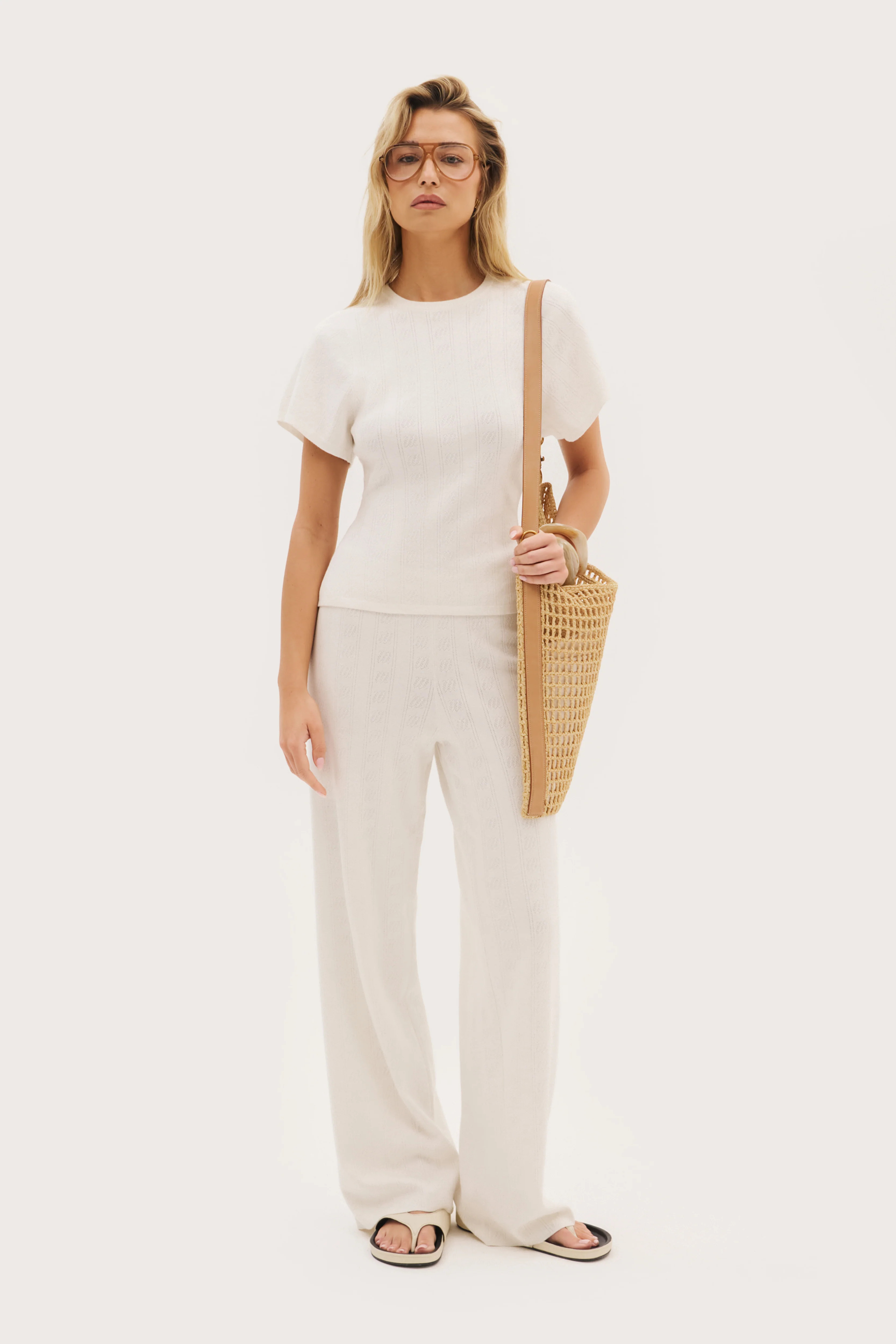 Maebe Pointelle Pants - White | Maebe UK