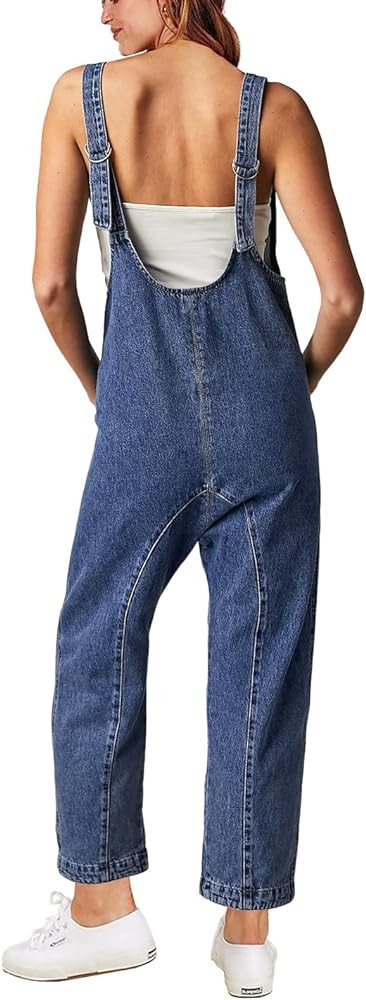 GREAIDEA High Roller Denim Jumpsuits for Women Casual Sleeveless Loose Baggy Overalls Jeans Pants... | Amazon (US)