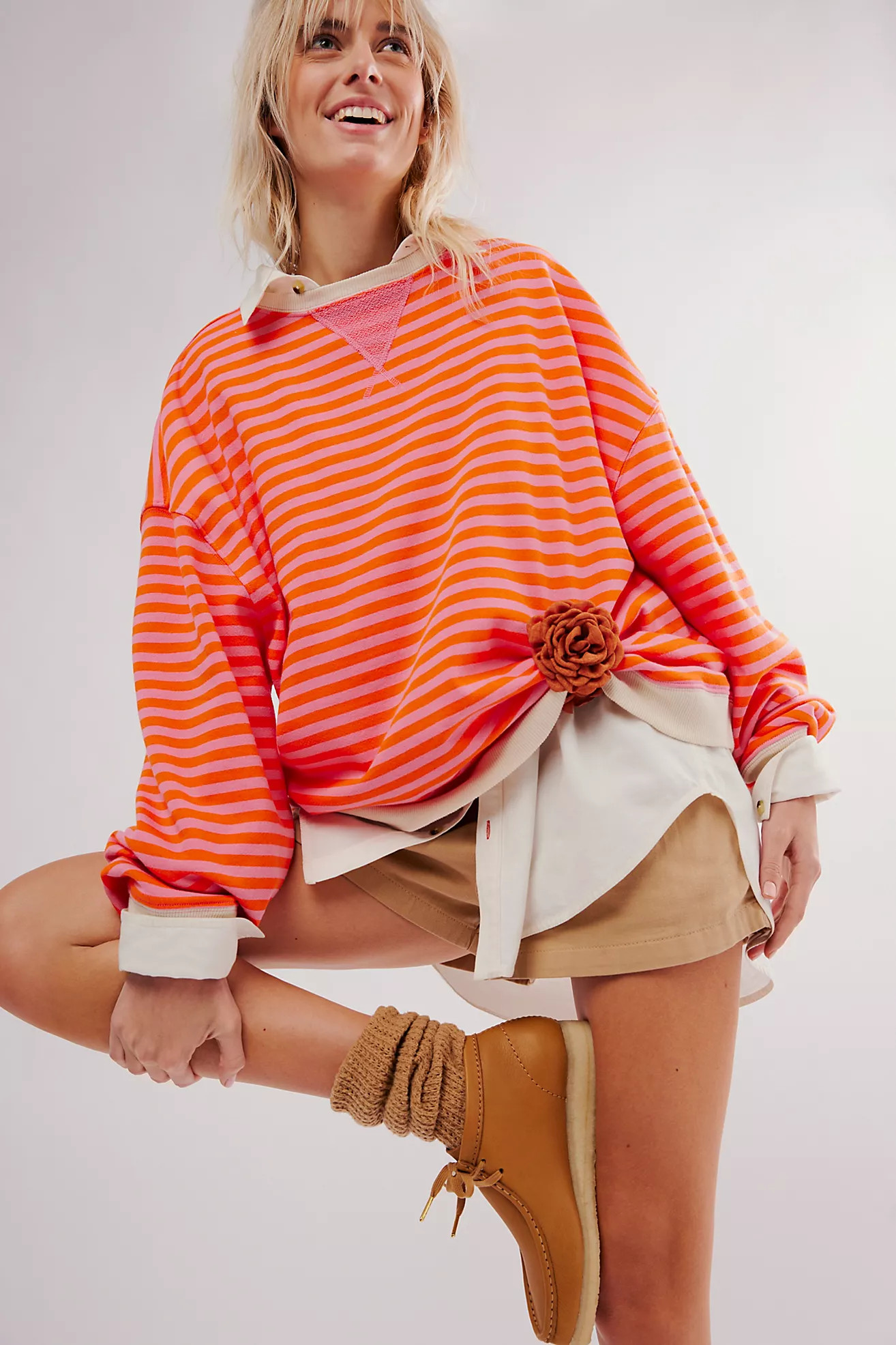 Classic Striped Oversized Crewneck | Free People (Global - UK&FR Excluded)