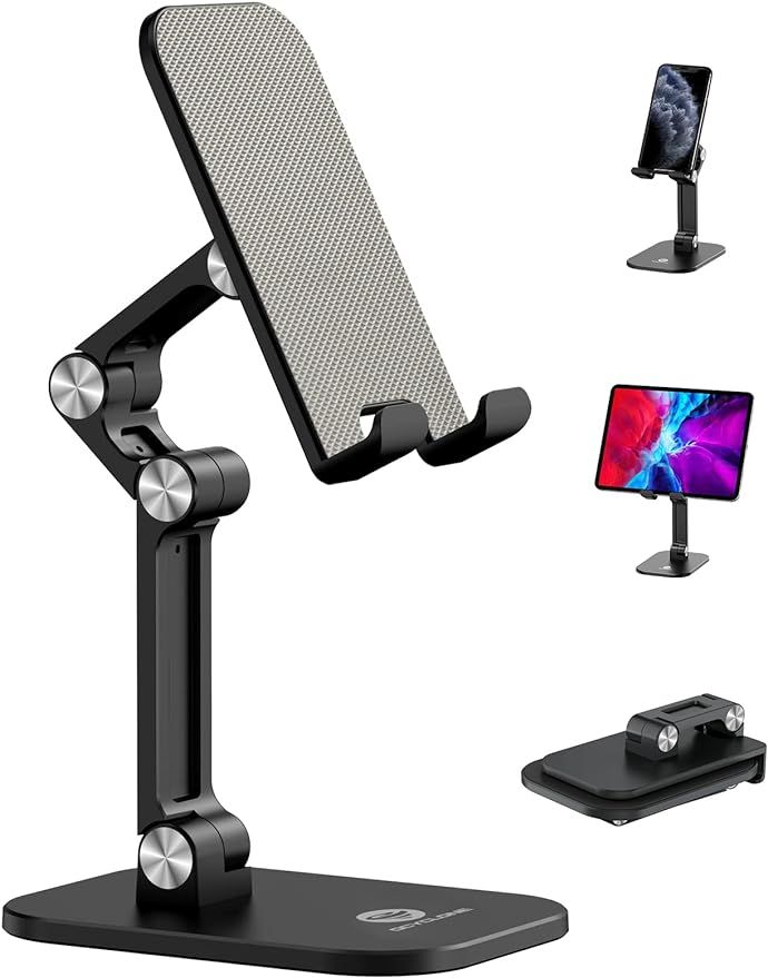 OCYCLONE Cell Phone Stand, iPad Stand, Adjustable Height and Angle Phone Stand for Desk, Foldable... | Amazon (US)
