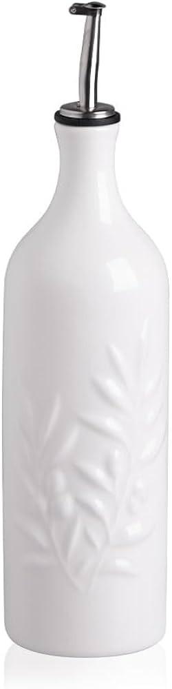 Sweejar Large Ceramic Olive Oil Dispenser Bottle, 24 Oz Relief Opaque Oil Cruet Protects To Reduc... | Amazon (US)