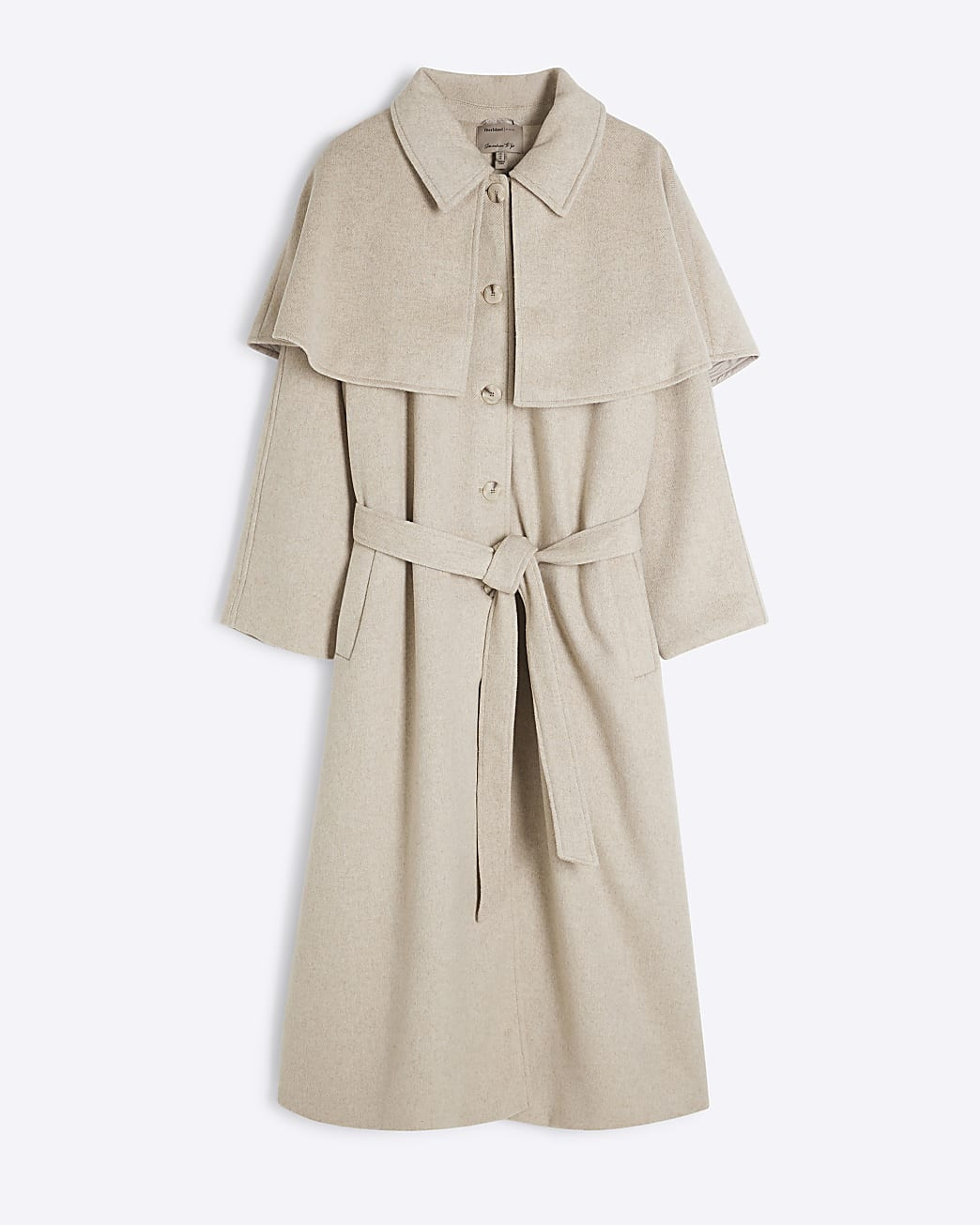 Plus Beige Wool Blend Cape Coat | River Island UK & IE