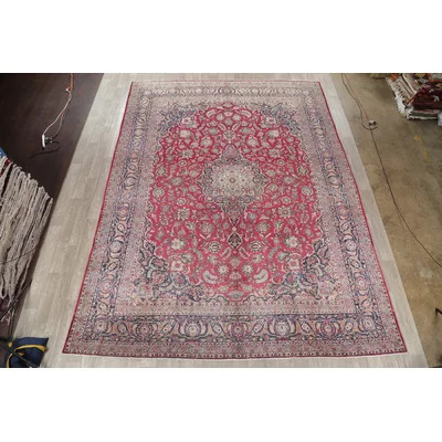 One-of-a-Kind Skelly Hand-Knotted Red 10'4" x 17'4" Wool Area Rug | Wayfair North America