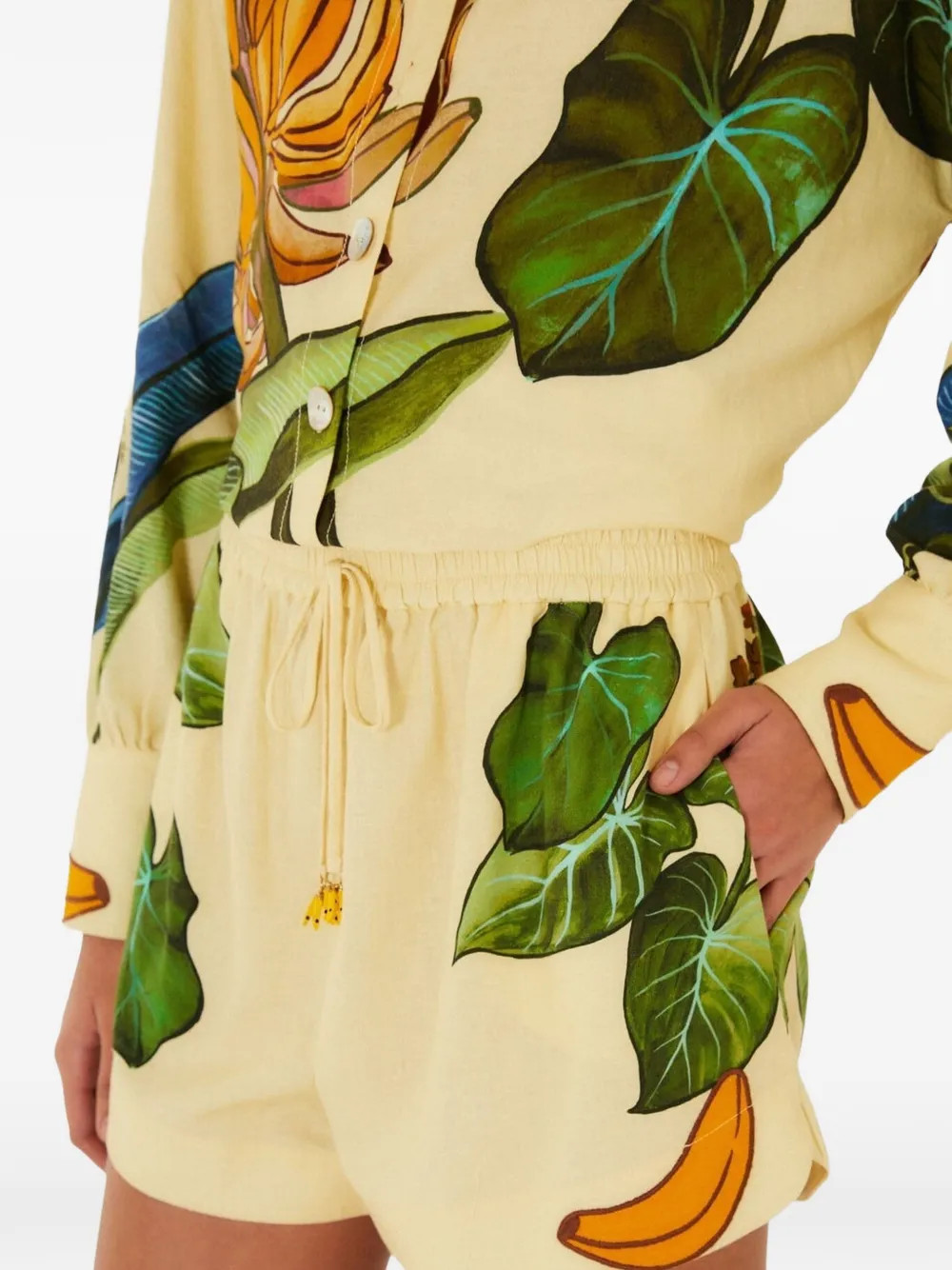 FARM Rio Banana Grapes tropical-print Drawstring Shorts | Yellow | FARFETCH | Farfetch Global