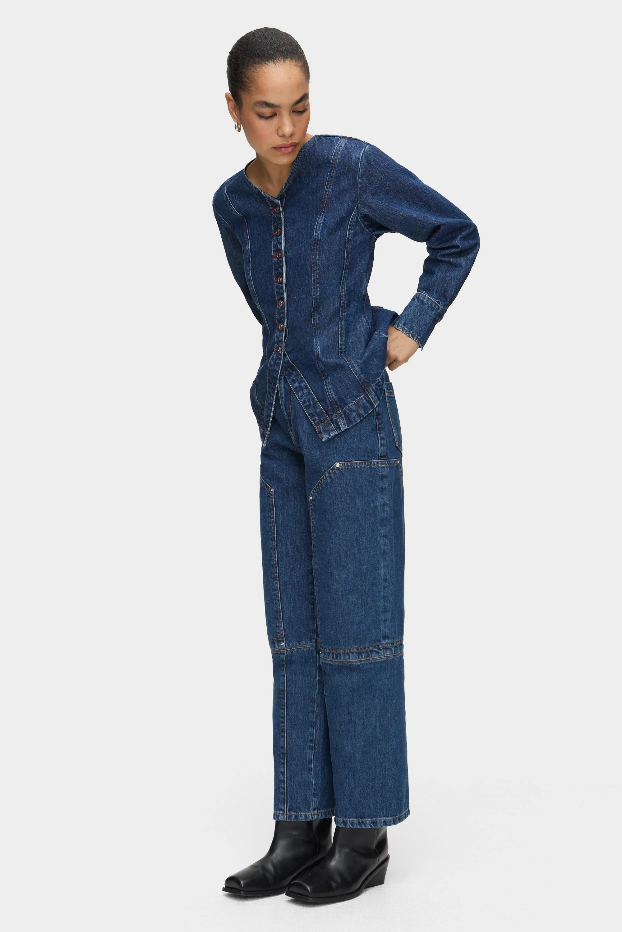 ALIGNE Slim Barrel Leg Jeans - Dark Blue | Frazer | ALIGNE UK & EU