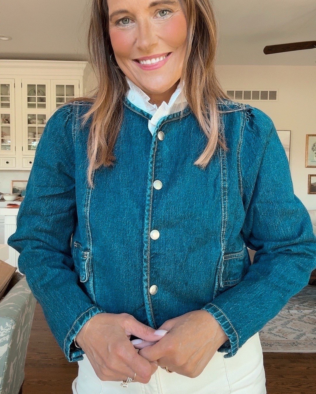 I am so impressed with the quality of this Jean jacket from Walmart! I love the color of this denim wash! It looks great over a simple white top and black pants for a casual look! Plus, it’s under $35! 

#LTKSeasonal #LTKOver40 #LTKMidsize