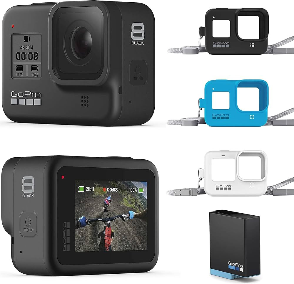 GoPro HERO8 Black + Lanyard + Extra Battery - E-Commerce Packaging - Waterproof Digital Action Ca... | Amazon (US)