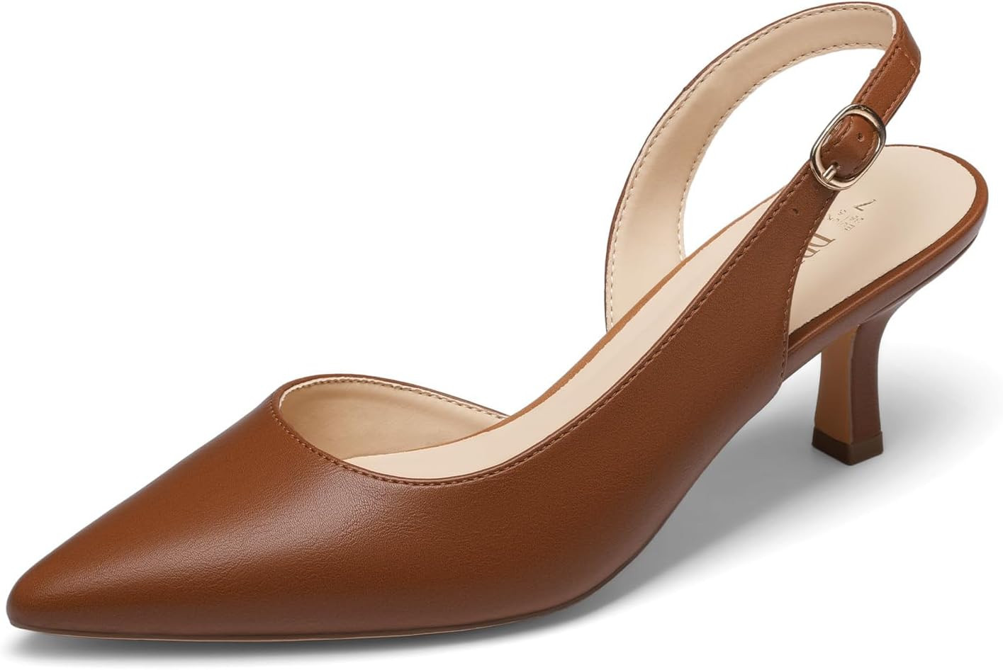 DREAM PAIRS Women's Kitten Slingback Heels Pumps | Amazon (US)