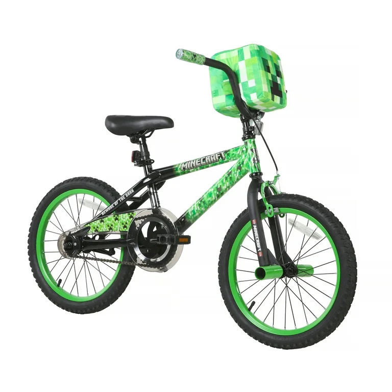 18" Dynacraft Minecraft Unisex BMX Bike, Kids Age 6-9 Years, Green | Walmart (US)