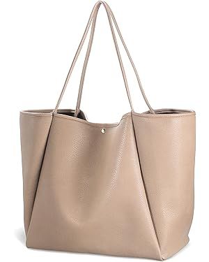 HOXIS Oversize Vegan Leather Tote Women Weekender Bag Shopper Handbag Travel Purse | Amazon (US)