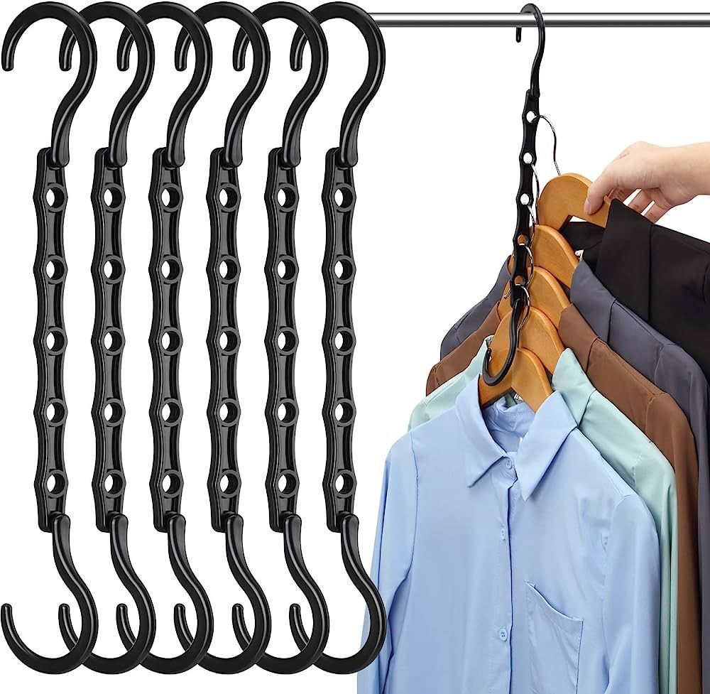 6 Pack-Closet-Organizers-and-Storage, Magic-Hangers-Space-Saving-for-Clothes, Closer-Organizer-fo... | Amazon (US)
